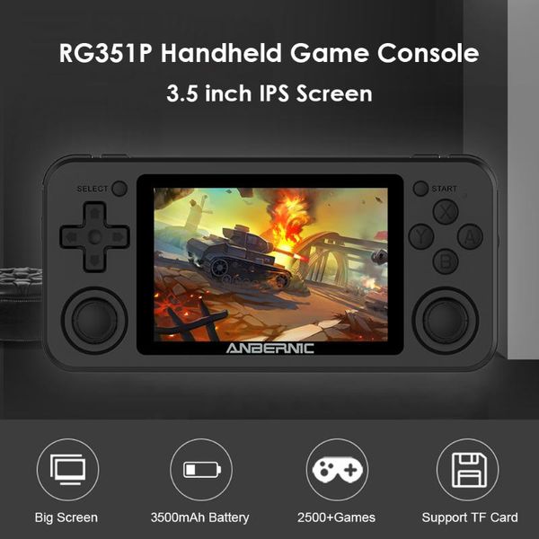 

handheld video games console 3.5 inch ips screen dual motor 64gb retro pocket game player ps1 gaming rk3326 gift children portable players