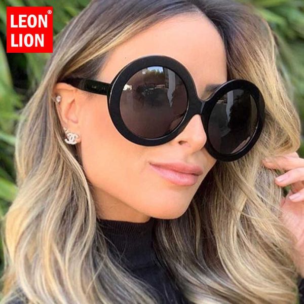 

sun glasses leonlion 2021 round oversized sunglasses women oval /men vintage for luxury oculos de sol gafas, White;black