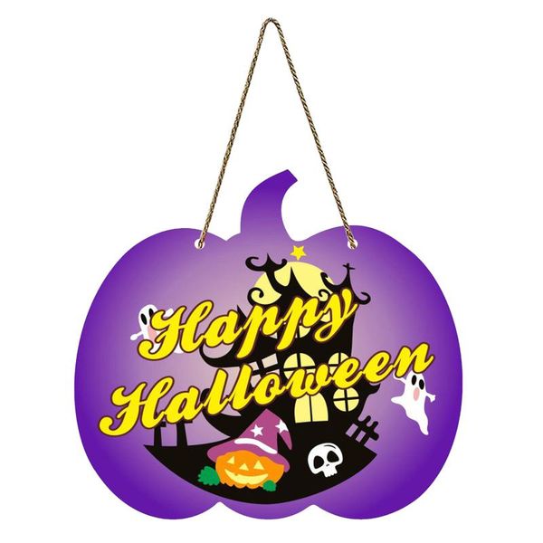 

decorative objects & figurines wood pumpkin welcome sign door for halloween festisday wall decoration indoor outdoor decor t817