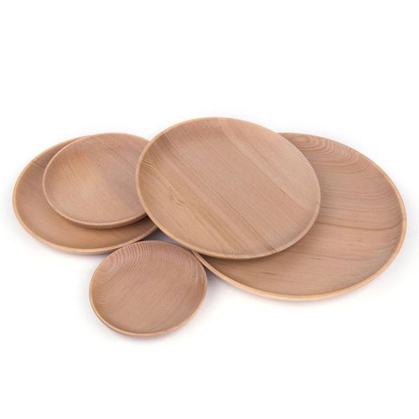 

dishes & plates round wooden dinner ecofriendly delicate dinnerware healthy party utensils for daily and wedding 14x2cm