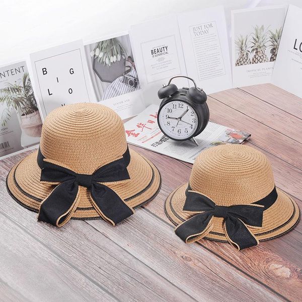 

caps & hats 2-7 years old children parent-child hat summer korean style student straw children's sun beach, Yellow