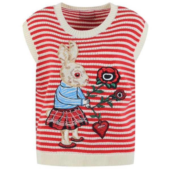 

1229 2022 runway autumn brand same style sweater pullover sleeveless crew neck blue red fashion womens clothes womens yl, White;black