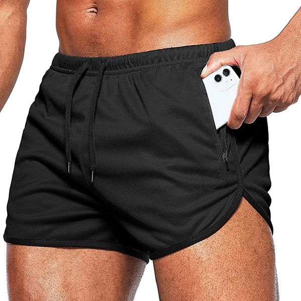 

running shorts men gym fitness quick dry slim fit casual beach light sport male basketball training jogger short pant, Black;blue