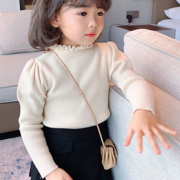 

pullover kids girls autumn winter warm turtleneck bottoming thicken solid children clothing long sleeve slim sweaters w129, Blue