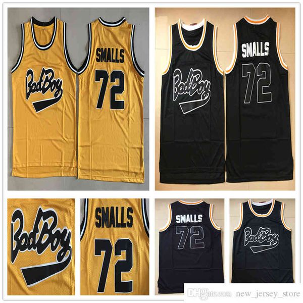 Bad Boy Notorious Big 72 Biggie Basketball Jersey Yellow Black Smalls 