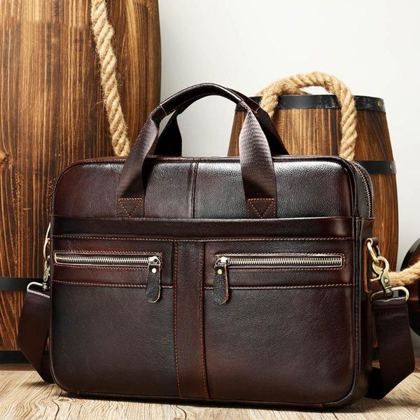 

briefcases manhan men's bag genuine leather men briefcase for lap14 messenger business portfolio document a4 7022