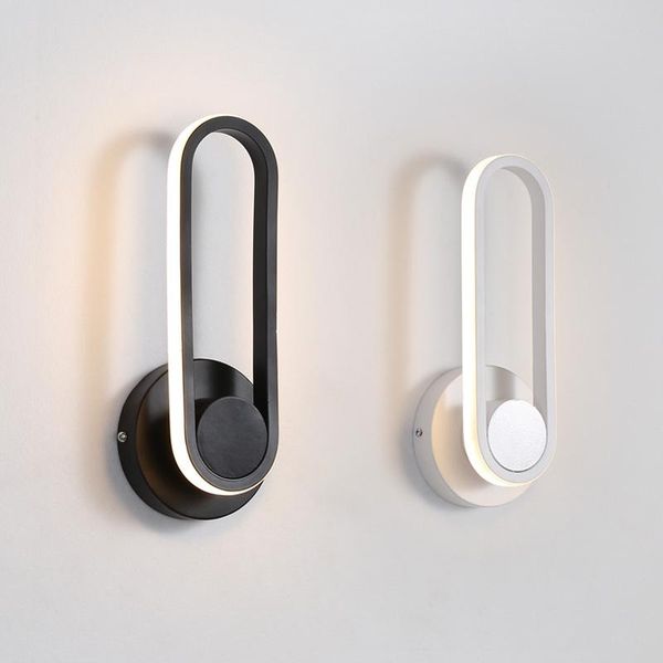 

white modern led wall sconce light flexible black lamp adjustable mounted dimmable in bedroom reading room foyer