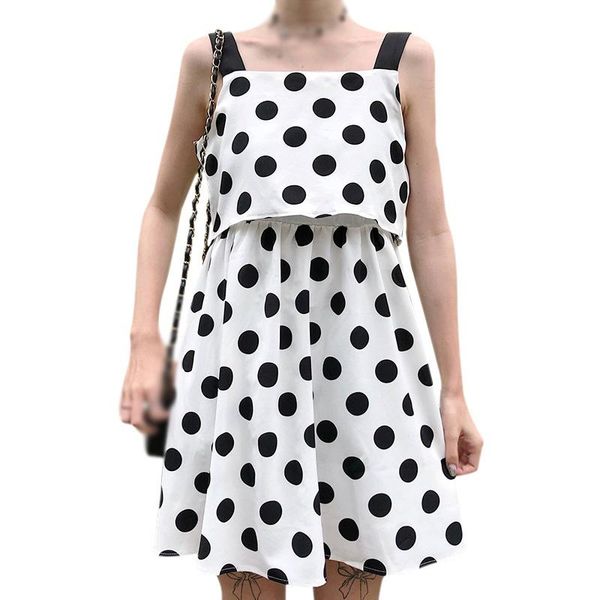 

casual dresses summer maiden wind woman 2021 romantic holiday beach dress seaside resort thin sling vestidos sweet spot sleeveless, Black;gray