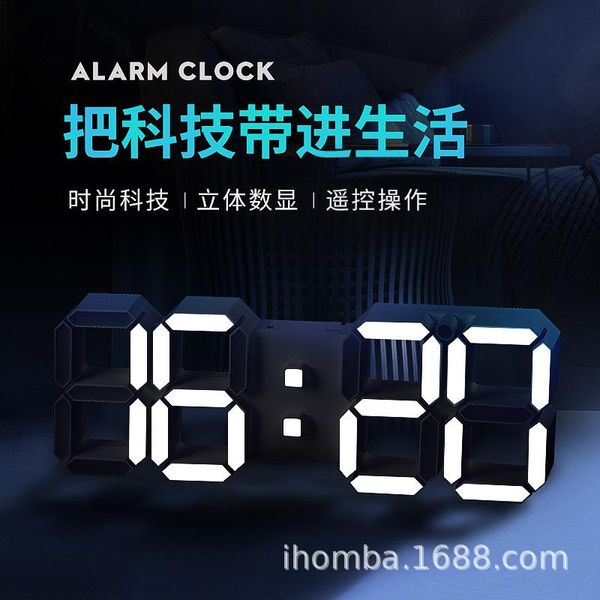 

wall clocks led stereo clock/remote control function timing hollow decoration