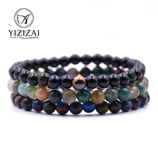 

set 3 pcs multilayer bracelet natural stone beads for jewelry making charm yoga bracelets & bangles women pulsera, Golden;silver