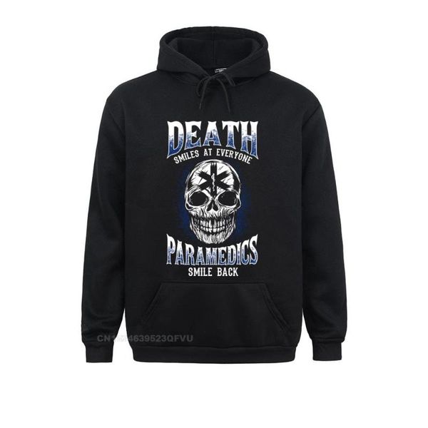 

men's hoodies & sweatshirts paramedics smile funny emt ems ambulance gift hoodie leisure pullover cotton man harajuku women geek, Black