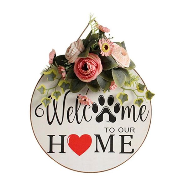 

hooks & rails 1pc double-side door hanger bowknot wooden hanging sign (colorful)