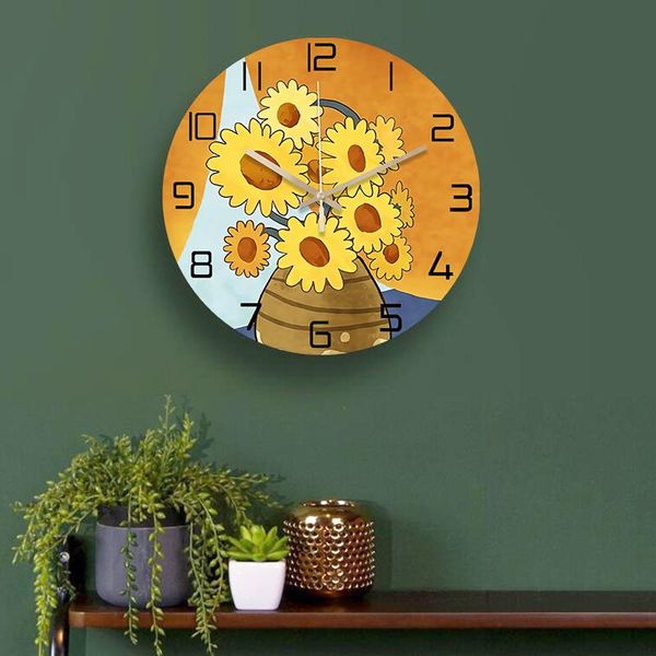 

wall clocks fashion round art clock kids bedroom mute creative minimalist vogue reloj pared watches home decor eb50wc