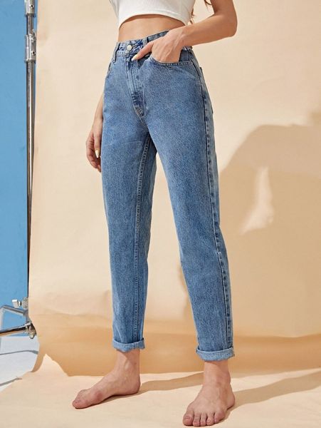 

zipper fly roll up hem jeans i5zw#, Blue