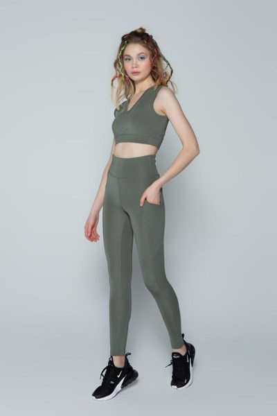 

women's leggings khaki pocketed minimizer tights izu21d1411, Black