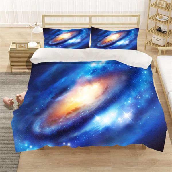

colorful starry sky printed bed set kid boy duvet cover child sheets and pillowcases comforter bedding sets