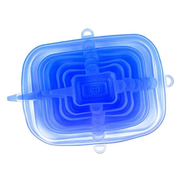 

food savers & storage containers 6pcs silicone stretch lids reusable seal cover for er