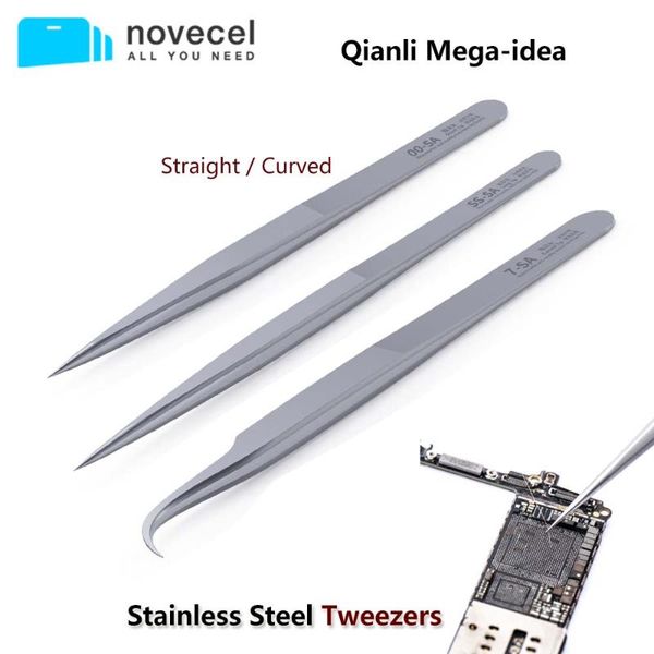 

qianli mega-idea stainless steel tweezers 0.15mm high hardness straight curved forceps mobile phone repair tool cell repairing tools