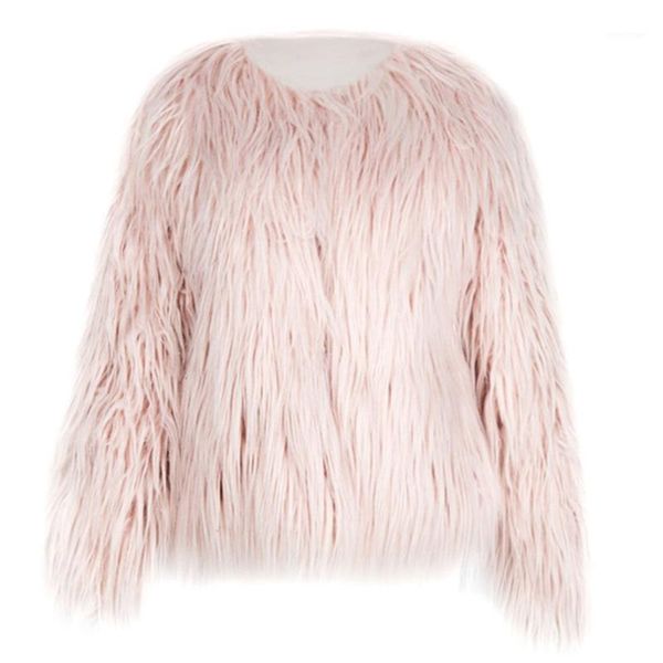 

women's fur & faux fashion ladies winter women overcoat outwear jacket coat, Black