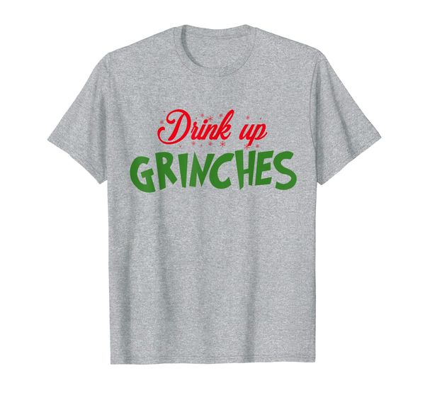 

drink up it's christmas shirt funny sarcastic xmas gift t-shirt, White;black