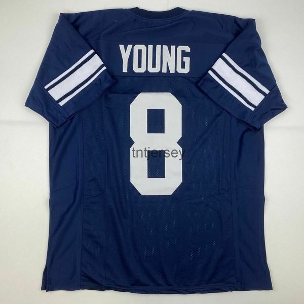 

custom new steve young byu blue college stitched football jersey size stitched add any name number, Black