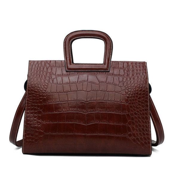 

bag women's 2021 new fashion crocodile pattern advanced sense mature one shoulder messenger handbag large capacity briefcase