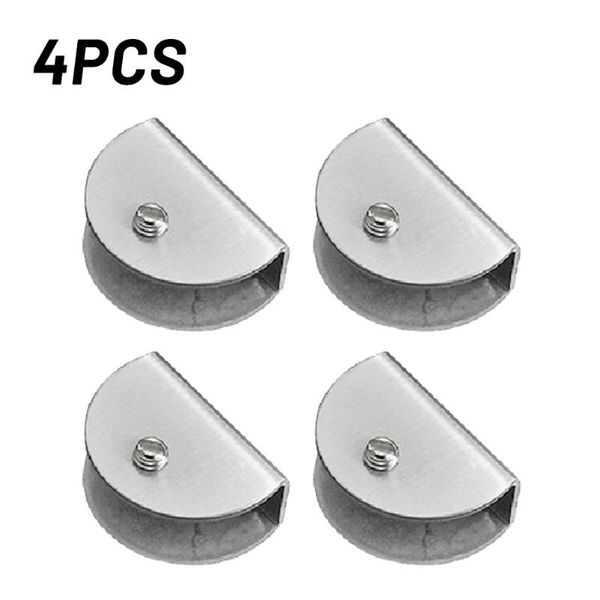 

bath accessory set 4pcs glass clamp clips stainless steel clip shelf support brackets holder semi-circular tray hardware accessories