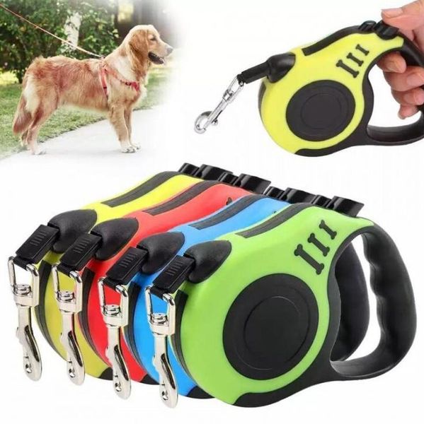 

3/5m retractable automatic flexible durable pet dogs cat traction rope leashes tool for small medium dog collars &