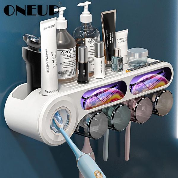 

toothbrush holder with toothbrushing cups home storage rack wall-mounted shelf set for bathroom accessories bath accessory