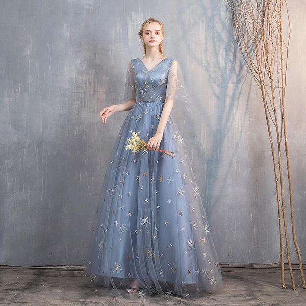 

ethnic clothing elegant v-neck lady cheongsam perspective floral batwing sleeve chorus princess qipao dreamy mesh maxi evening party dress, Red