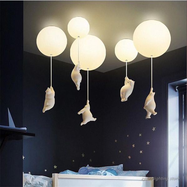 

ceiling lights baby children's room cartoon lovely creative bear designer's lamps restaurant bedroom decor hanging light