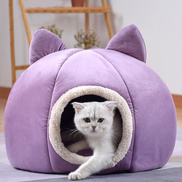 

comfort foldable pet dog cat house kennel warm nest soft sleeping bed cushion pad mat cave supplies beds & furniture