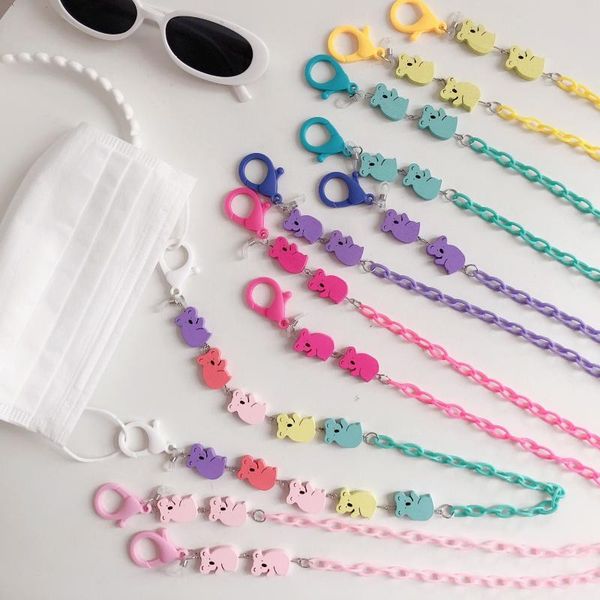 

sunglasses frames 1pc fashion eyeglass cord creative candy color cartoon koala mask chain lanyard glasses, Silver