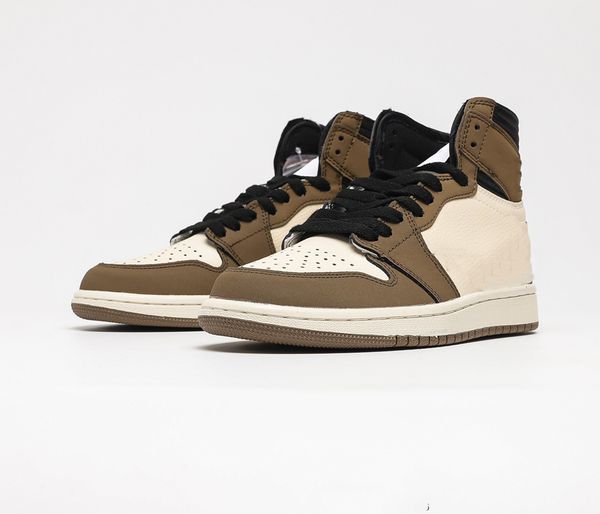 

1 high og cactus shoes jack suede dark mocha 3m men women 1s low sneakers, Black