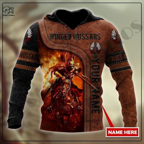 

men's hoodies & sweatshirts plstar cosmos 3dprinted est hussars flag custom name premium harajuku streetwear unique hoodies/sweatshir, Black
