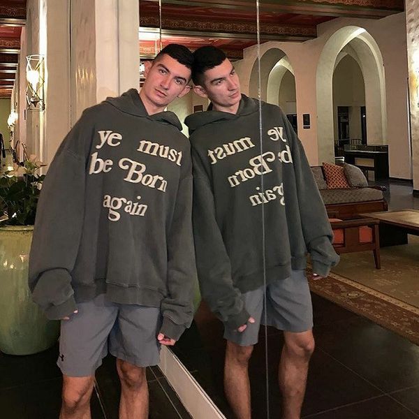 

hoodies 3d foaming printing kanye west hoodie men women fw hoody ye must be born again cpfm.xyz pullovers, Black