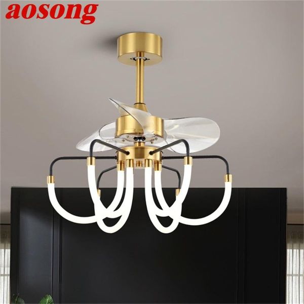 

ceiling fans aosong postmodern fan with lights remote control led lighting for home dining room bedroom