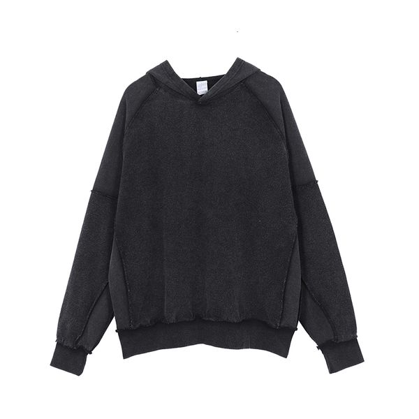

sweatshirts hip hop reversed patch oversize hoodie men autumn streetwear, Black