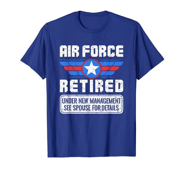 

air force retired shirt - under new management, White;black