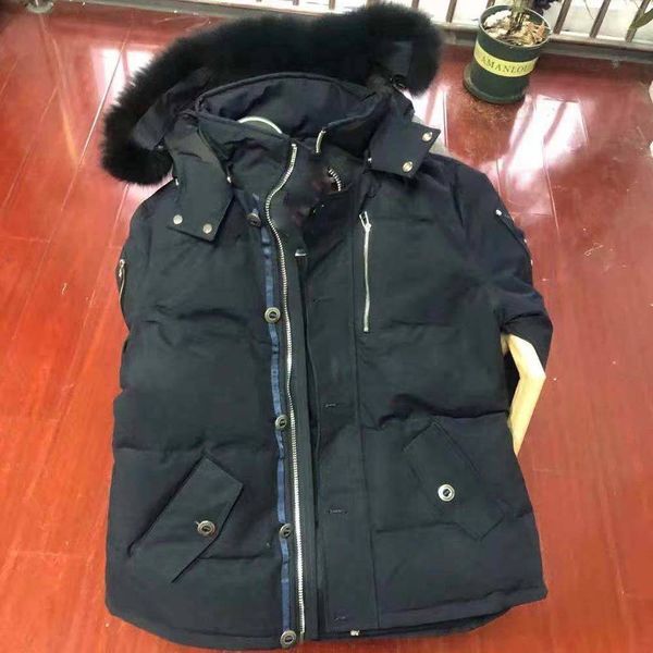 

black men winter coats moose down flight et with big fur collar homme hoody outerwear hooded thick coat mens women ets canada knuckl