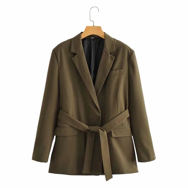 

bbwm autumn women blazer coat casual jacket fashion gentle sashes slim waist elegant female office lady 210520, White;black