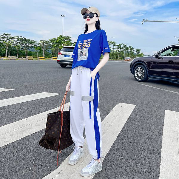 

tracksuits fashion sport suit european sportswear for women in summer 2021, Gray
