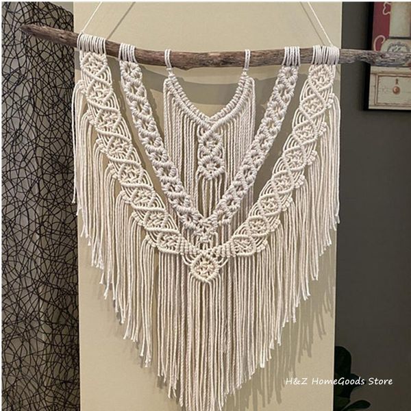 

tapestries macrame bobo tapestry wall hanging hand-woven home decoration accessories nordic art tassel for apartment dorm bedroom
