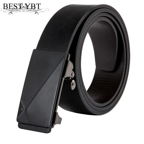 

men belt imitation leather alloy automatic buckle busniess affafirs casual belts, Black;brown