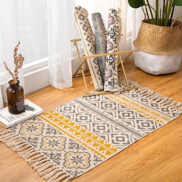 

bath mats 2021 cotton and linen bathroom mat set kitchen door floor for living room bedroom slip-resistant pad