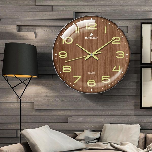 

wall clocks luminous 12" european retro clock non-ticking decorative