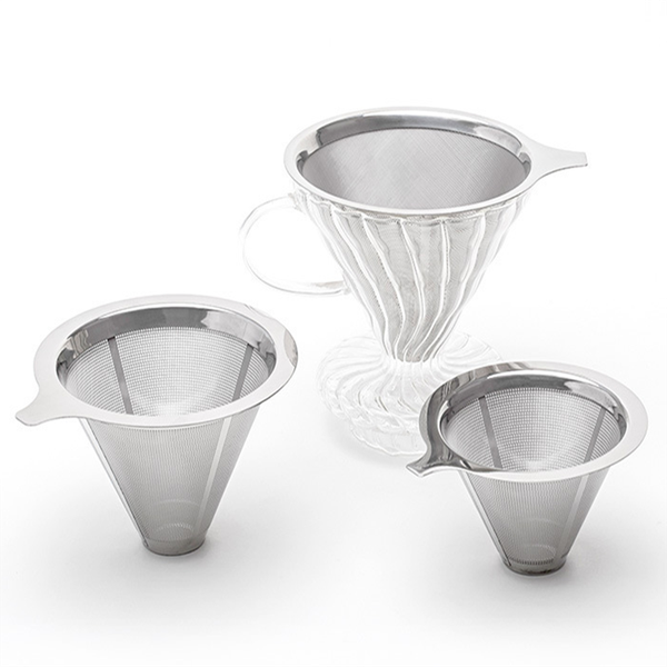 

coffee filters 3 sizes filter reusable stainless steel durable pot funnel brew tools