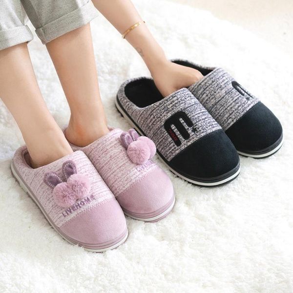 

soft plush winter indoor non-slip warm slippers women floor shoes home, Black