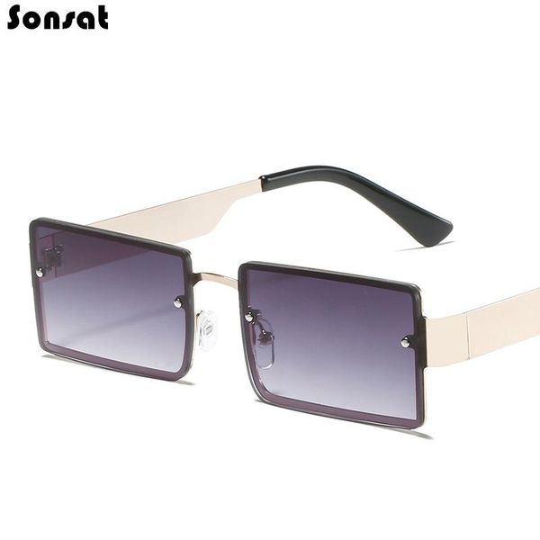 

sunglasses retro vintage small rectangle square frame women fashion metal personality ocean lens ladies eyeglasses uv400, White;black