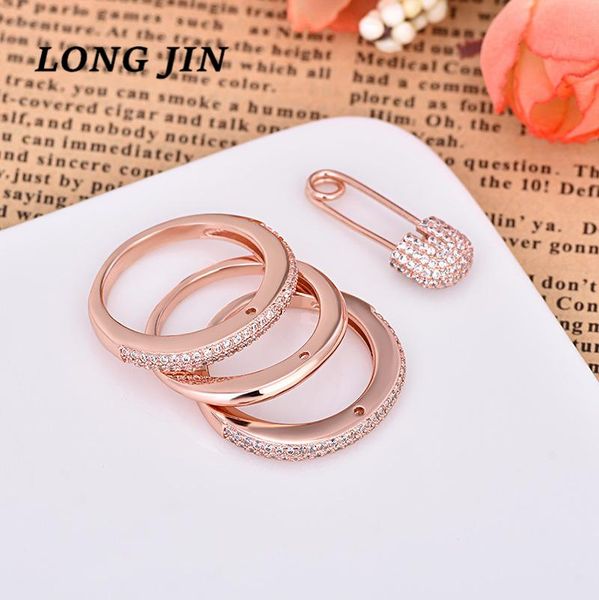 

wedding rings europe and the united states zircon pin ring trend fashion personality female silver color removable jewelry, Slivery;golden